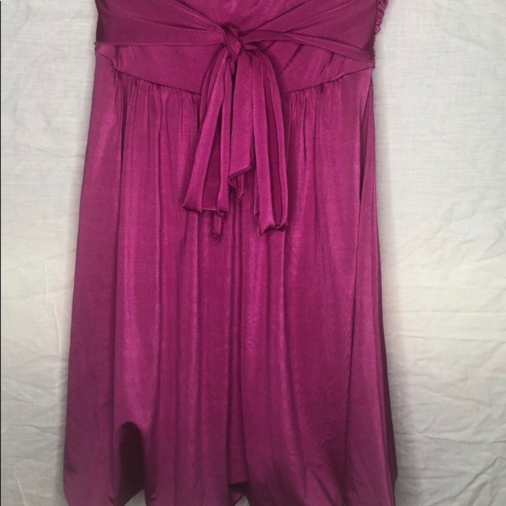 🌺 Silk Fuchsia Strapless Dress Large EUC - Picture 5 of 5